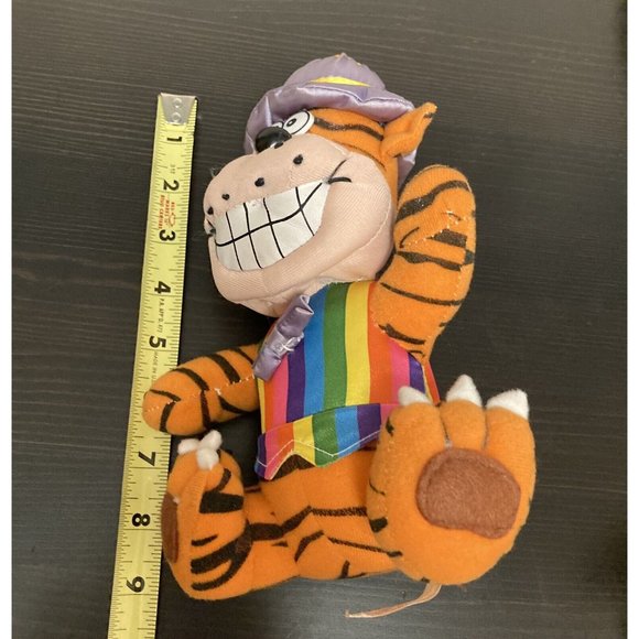 Play By Play 1997 Grinning Tiger Rainbow Shirt Plush Stuffed Animal Toy Vintage - Picture 10 of 10